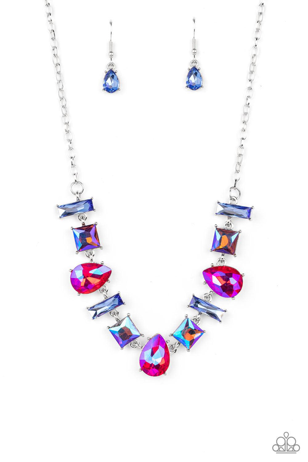 Interstellar Ice Pink "Oil Spill" Necklace - Paparazzi Accessories- lightbox - CarasShop.com - Paparazzi Jewelry by Cara Jewels