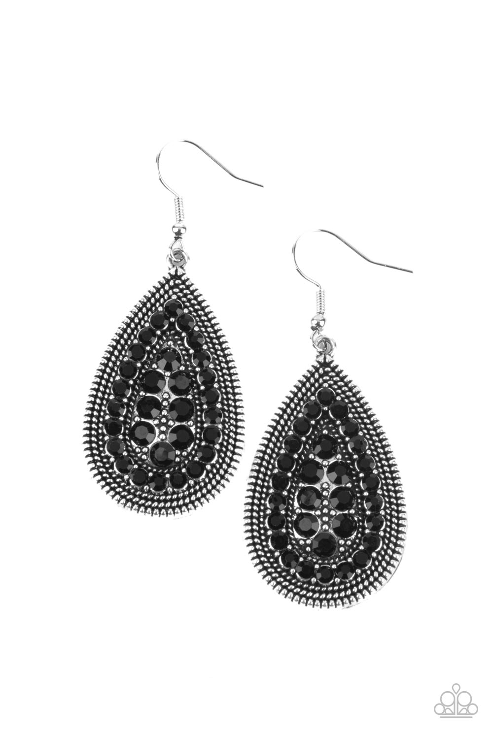Interstellar Idol Black Earrings - Paparazzi Accessories- lightbox - CarasShop.com - Paparazzi Jewelry by Cara Jewels
