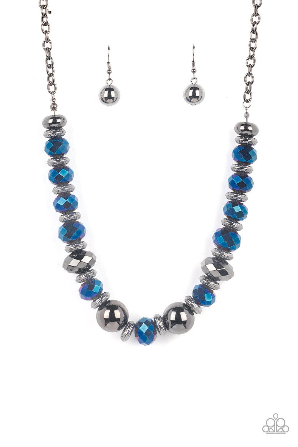 Interstellar Influencer Blue Necklace - Paparazzi Accessories- lightbox - CarasShop.com - Paparazzi Jewelry by Cara Jewels