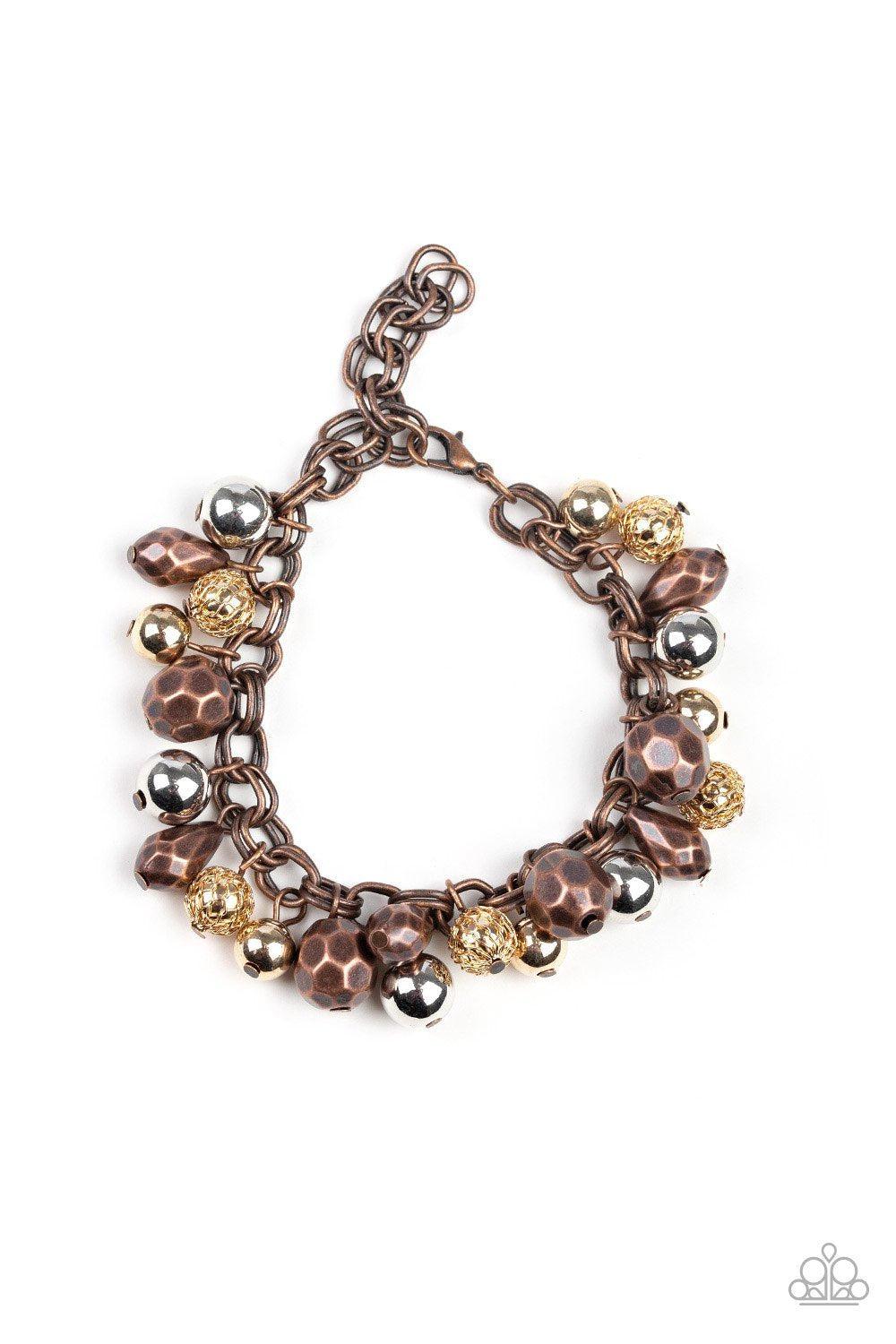 Invest in This Multi Copper, Gold and Silver Bracelet - Paparazzi Accessories- lightbox - CarasShop.com - Paparazzi Jewelry by Cara Jewels