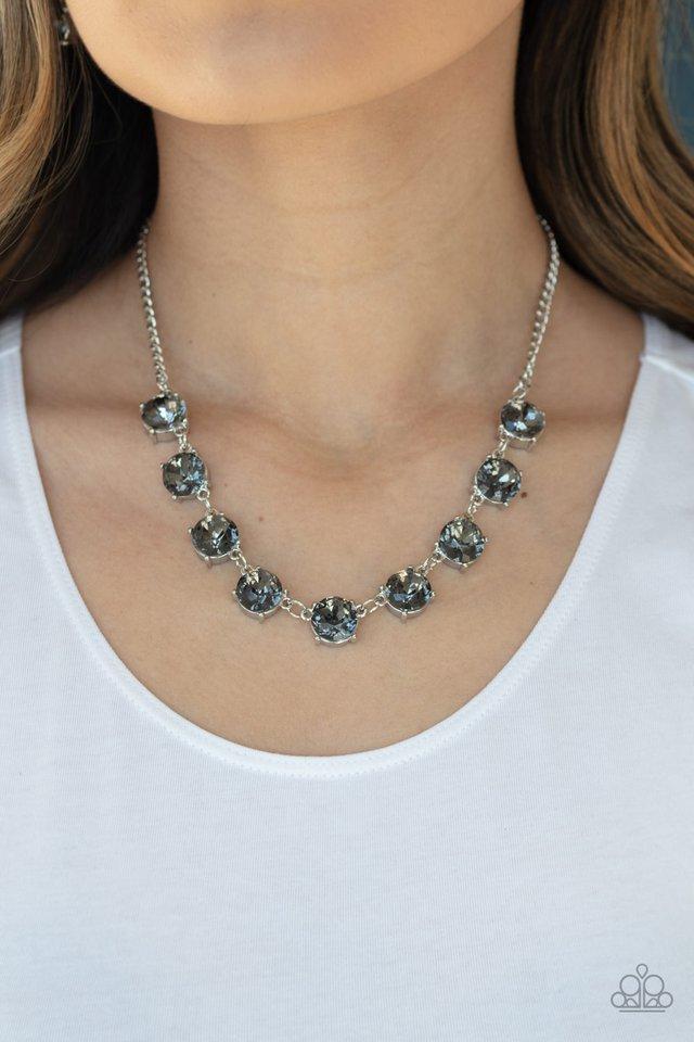 Iridescent Icing Silver Necklace - Paparazzi Accessories- lightbox - CarasShop.com - Paparazzi Jewelry by Cara Jewels