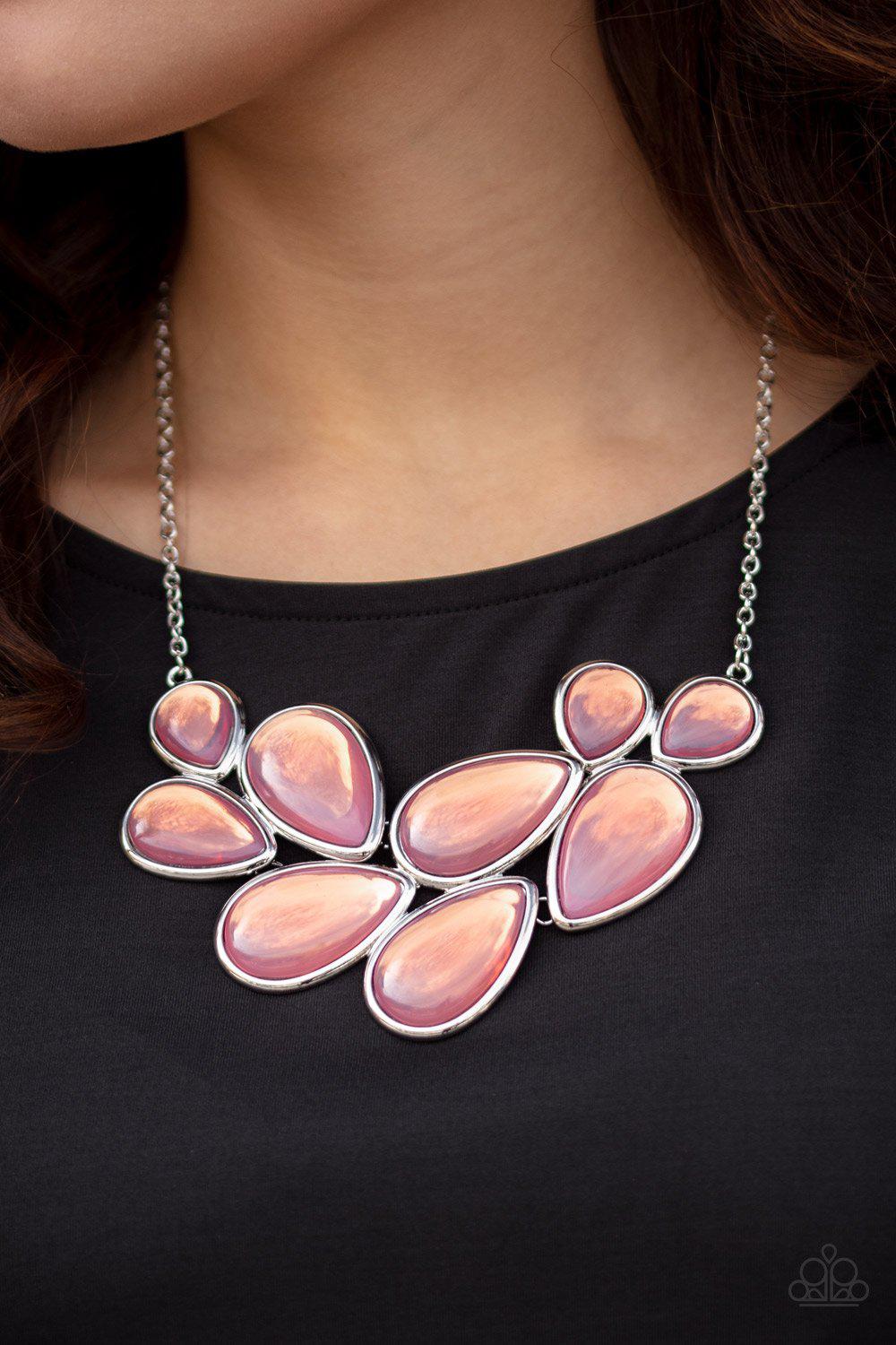 Iridescently Irresistible Pink Necklace - Paparazzi Accessories- lightbox - CarasShop.com - Paparazzi Jewelry by Cara Jewels