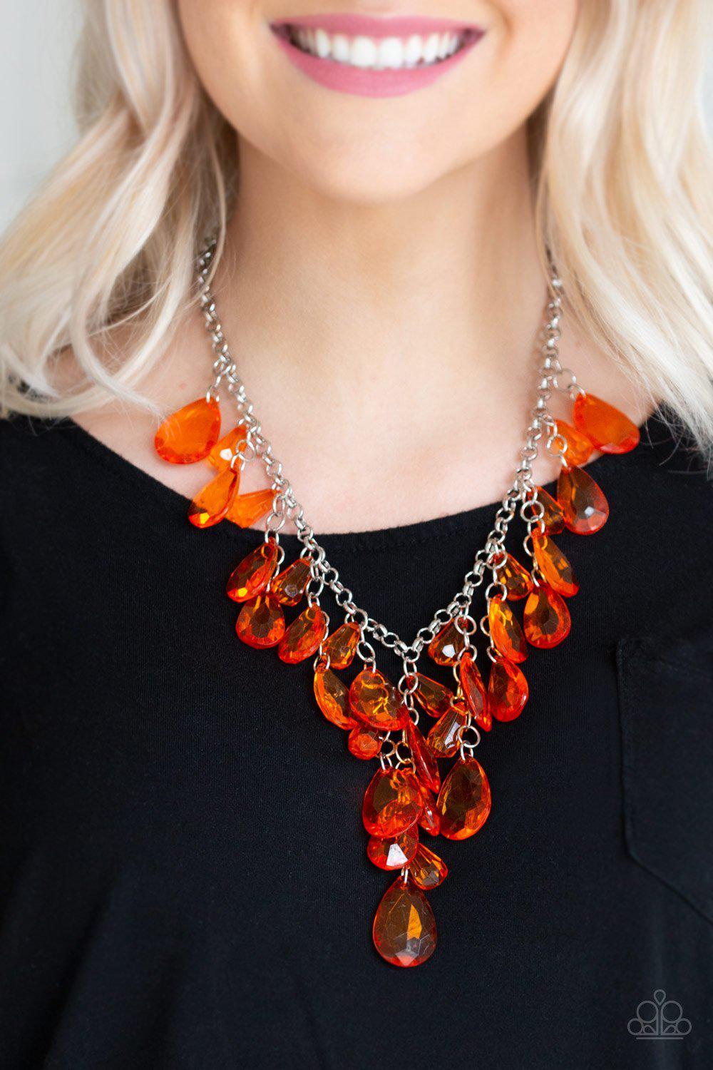 Irresistable Iridescence Orange Necklace - Paparazzi Accessories- lightbox - CarasShop.com - Paparazzi Jewelry by Cara Jewels