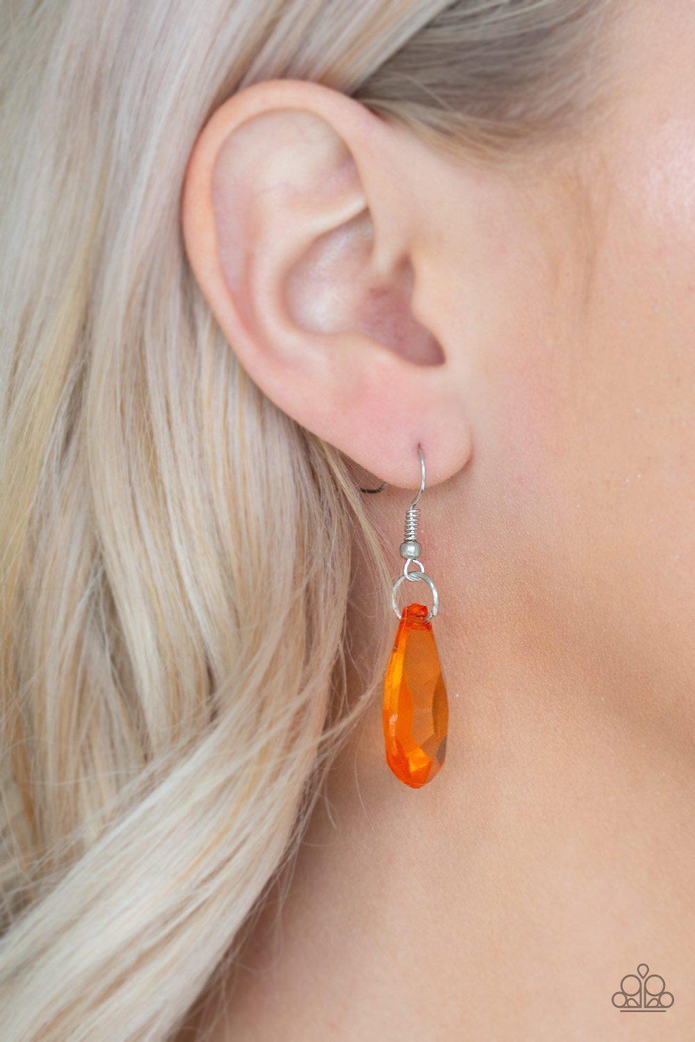 Irresistable Iridescence Orange Necklace - Paparazzi Accessories- on model - CarasShop.com - Paparazzi Jewelry by Cara Jewels