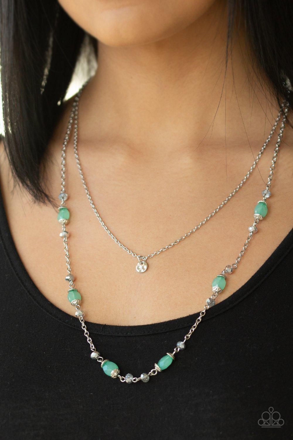 Irresistibly Iridescent Green Necklace - Paparazzi Accessories- lightbox - CarasShop.com - Paparazzi Jewelry by Cara Jewels