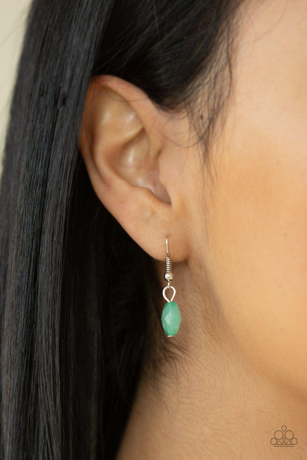 Irresistibly Iridescent Green Necklace - Paparazzi Accessories- on model - CarasShop.com - Paparazzi Jewelry by Cara Jewels