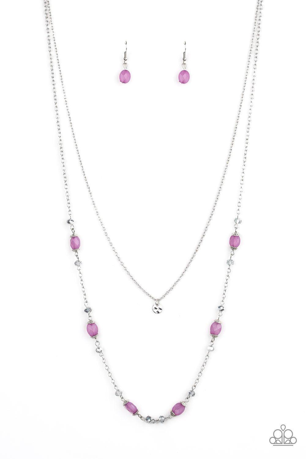 Irresistibly Iridescent Purple Necklace - Paparazzi Accessories - free matching earrings -CarasShop.com - Paparazzi Jewelry by Cara Jewels