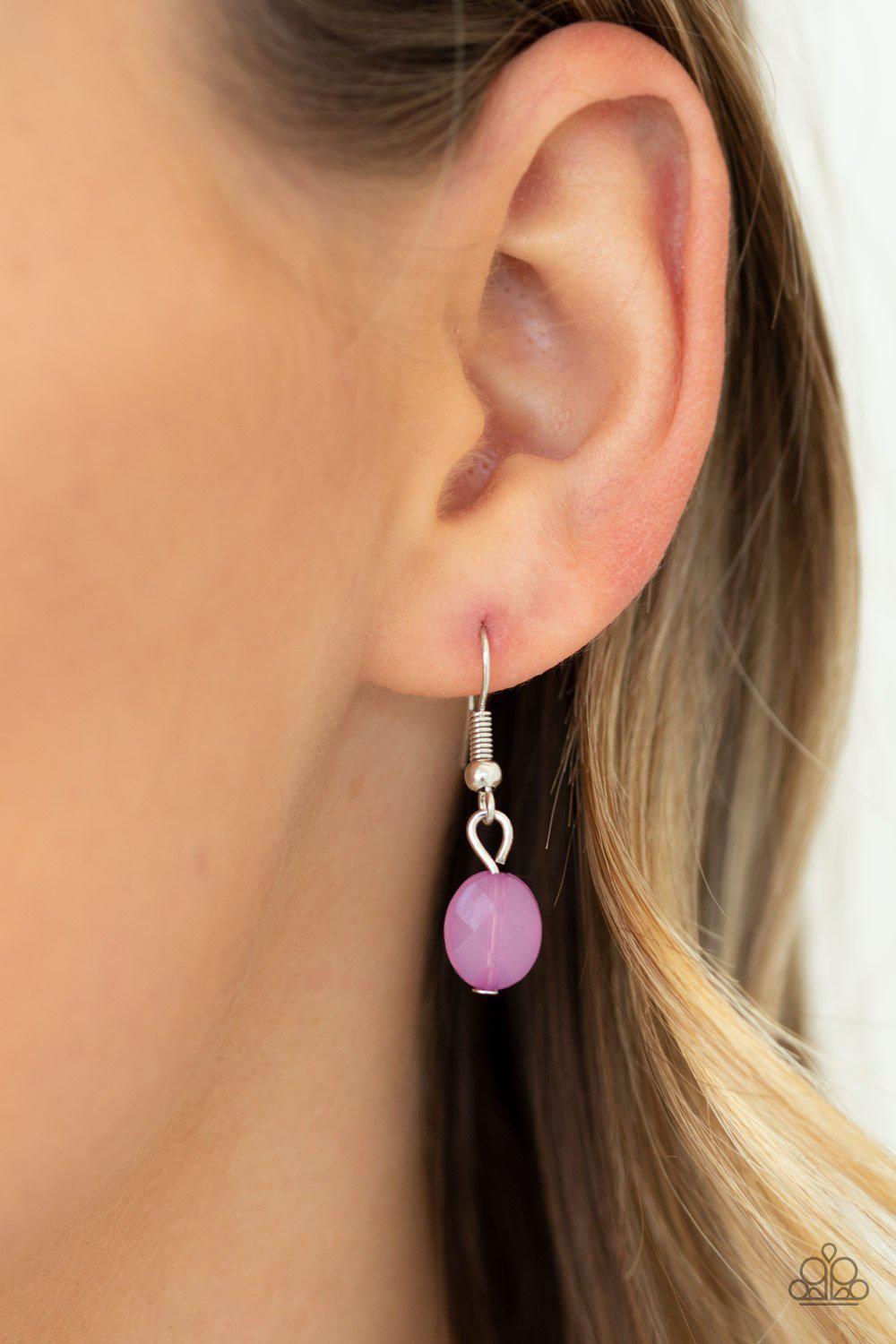 Irresistibly Iridescent Purple Necklace - Paparazzi Accessories- on model - CarasShop.com - Paparazzi Jewelry by Cara Jewels