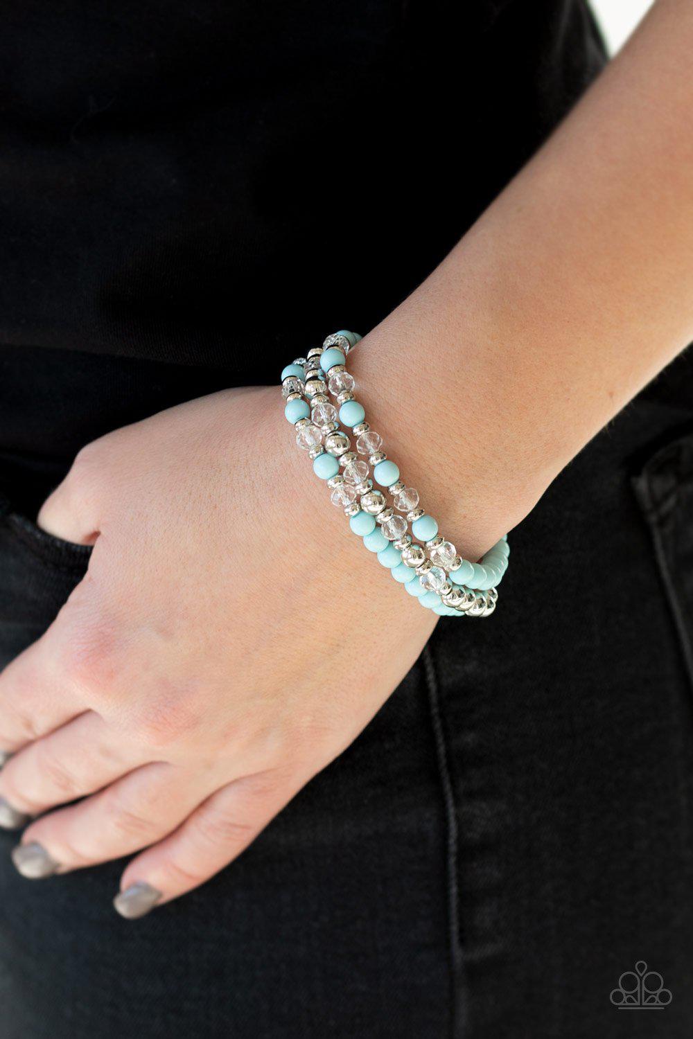 Irresistibly Irresistible Blue Bracelet Set - Paparazzi Accessories- lightbox - CarasShop.com - Paparazzi Jewelry by Cara Jewels