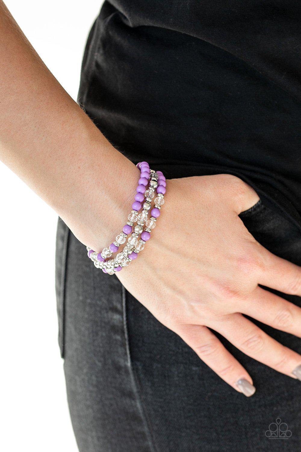 Irresistibly Irresistible Purple Bracelet - Paparazzi Accessories- lightbox - CarasShop.com - Paparazzi Jewelry by Cara Jewels