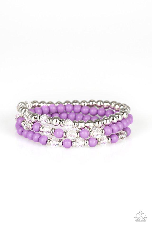 Irresistibly Irresistible Purple Bracelet - Paparazzi Accessories- on model - CarasShop.com - Paparazzi Jewelry by Cara Jewels
