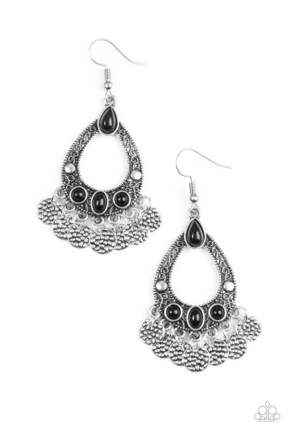 Island Escapade Black Earrings - Paparazzi Accessories- lightbox - CarasShop.com - Paparazzi Jewelry by Cara Jewels