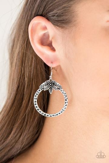 Island Insider Silver Earrings - Paparazzi Accessories- lightbox - CarasShop.com - Paparazzi Jewelry by Cara Jewels