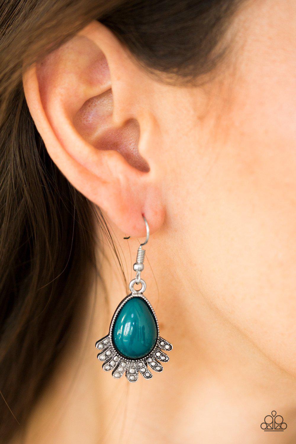 Island Inspiration Blue Earrings - Paparazzi Accessories- lightbox - CarasShop.com - Paparazzi Jewelry by Cara Jewels