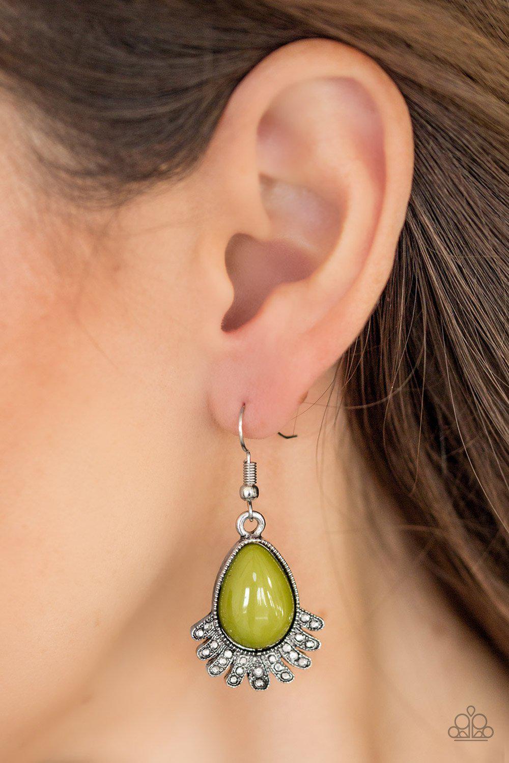 Island Inspiration Green Earrings - Paparazzi Accessories- lightbox - CarasShop.com - Paparazzi Jewelry by Cara Jewels