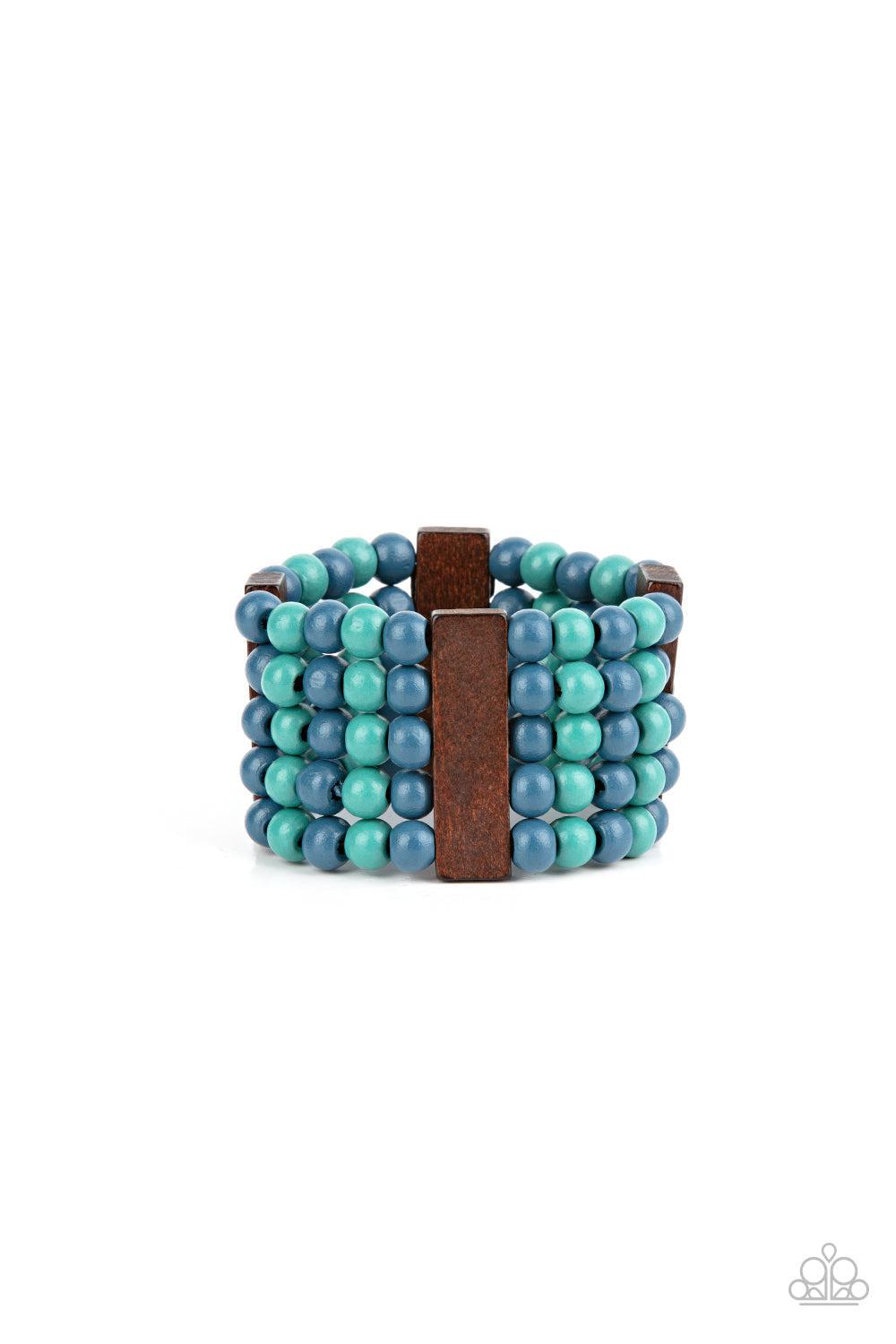 Island Soul Blue Bracelet - Paparazzi Accessories- lightbox - CarasShop.com - Paparazzi Jewelry by Cara Jewels