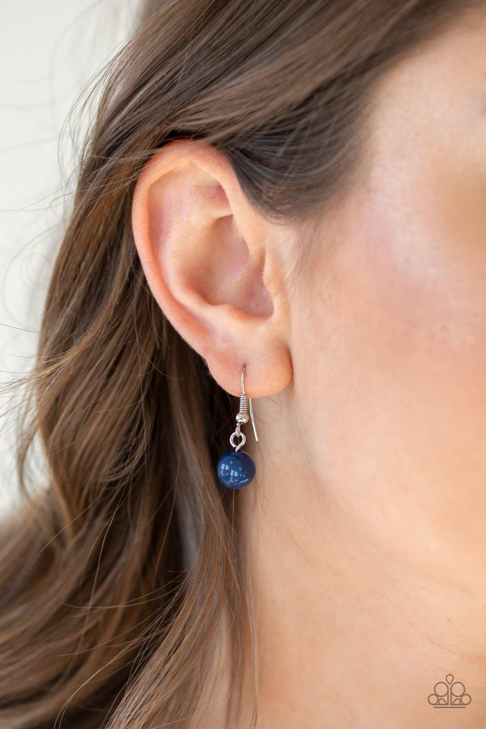 It’s a Celebration Blue and Silver Tassel Necklace - Paparazzi Accessories - free matching earrings -CarasShop.com - Paparazzi Jewelry by Cara Jewels