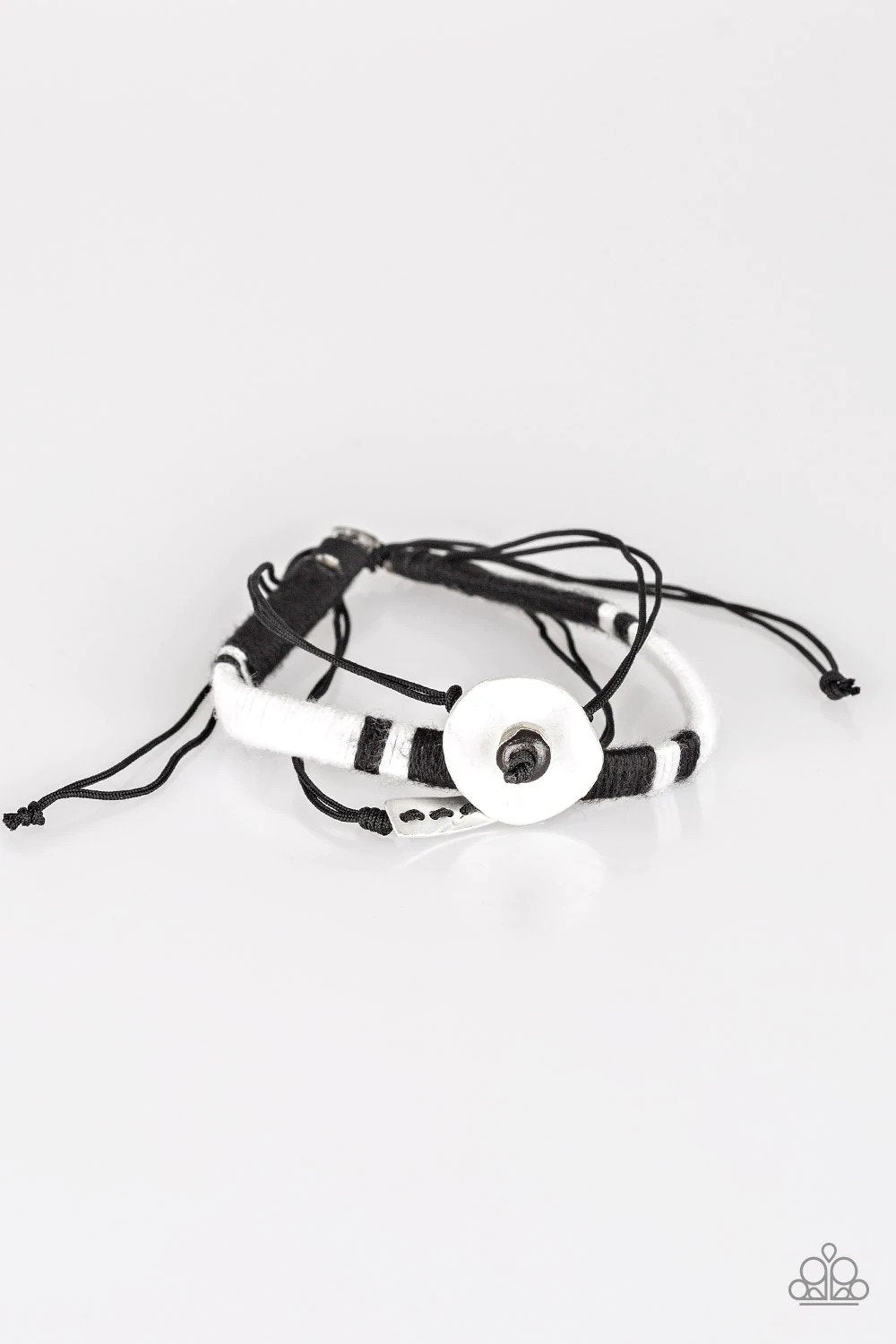 Jetsetter Journey Black & White Urban Bracelet - Paparazzi Accessories- lightbox - CarasShop.com - Paparazzi Jewelry by Cara Jewels
