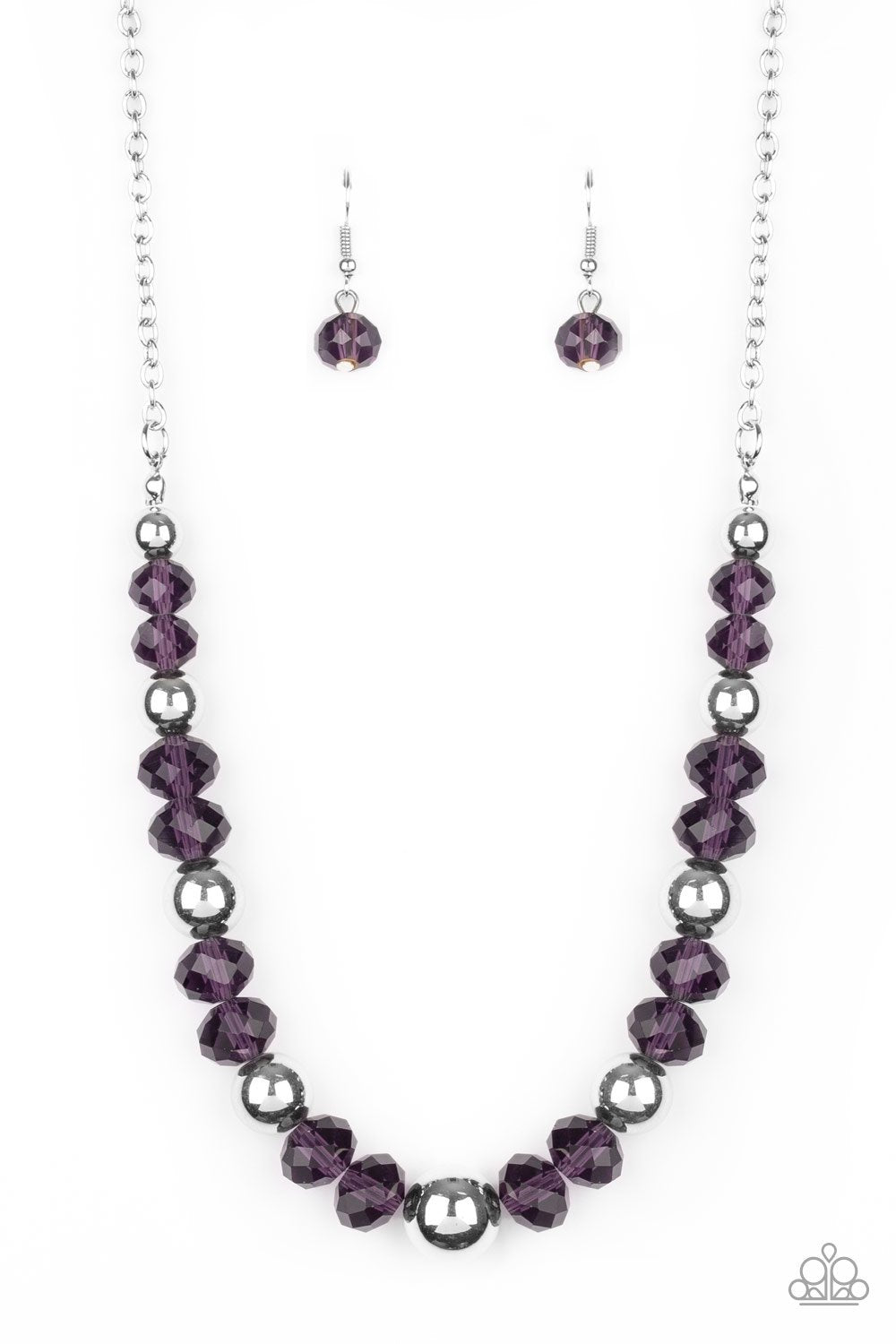 Jewel Jam Purple Necklace - Paparazzi Accessories- lightbox - CarasShop.com - Paparazzi Jewelry by Cara Jewels