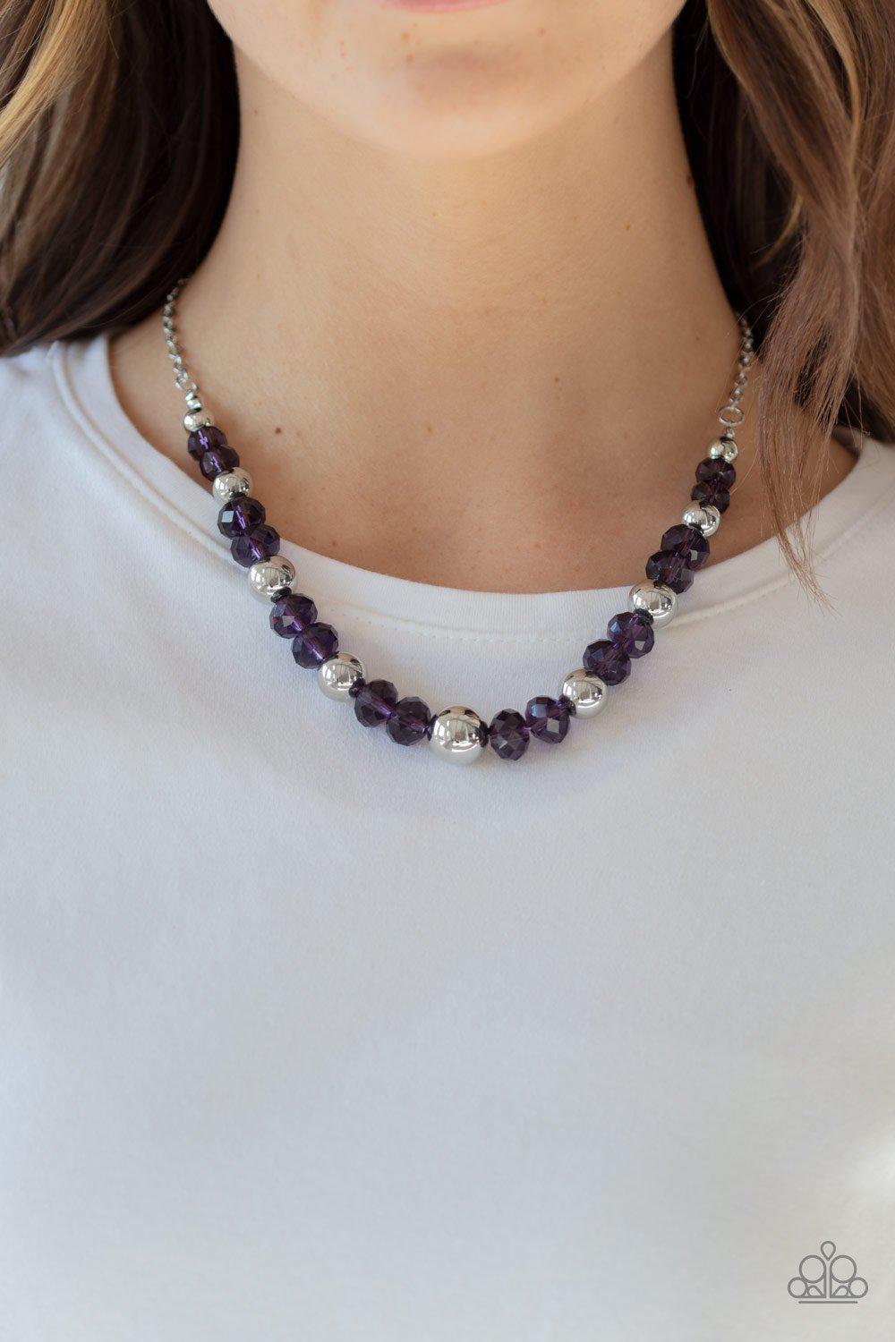 Jewel Jam Purple Necklace - Paparazzi Accessories- lightbox - CarasShop.com - Paparazzi Jewelry by Cara Jewels