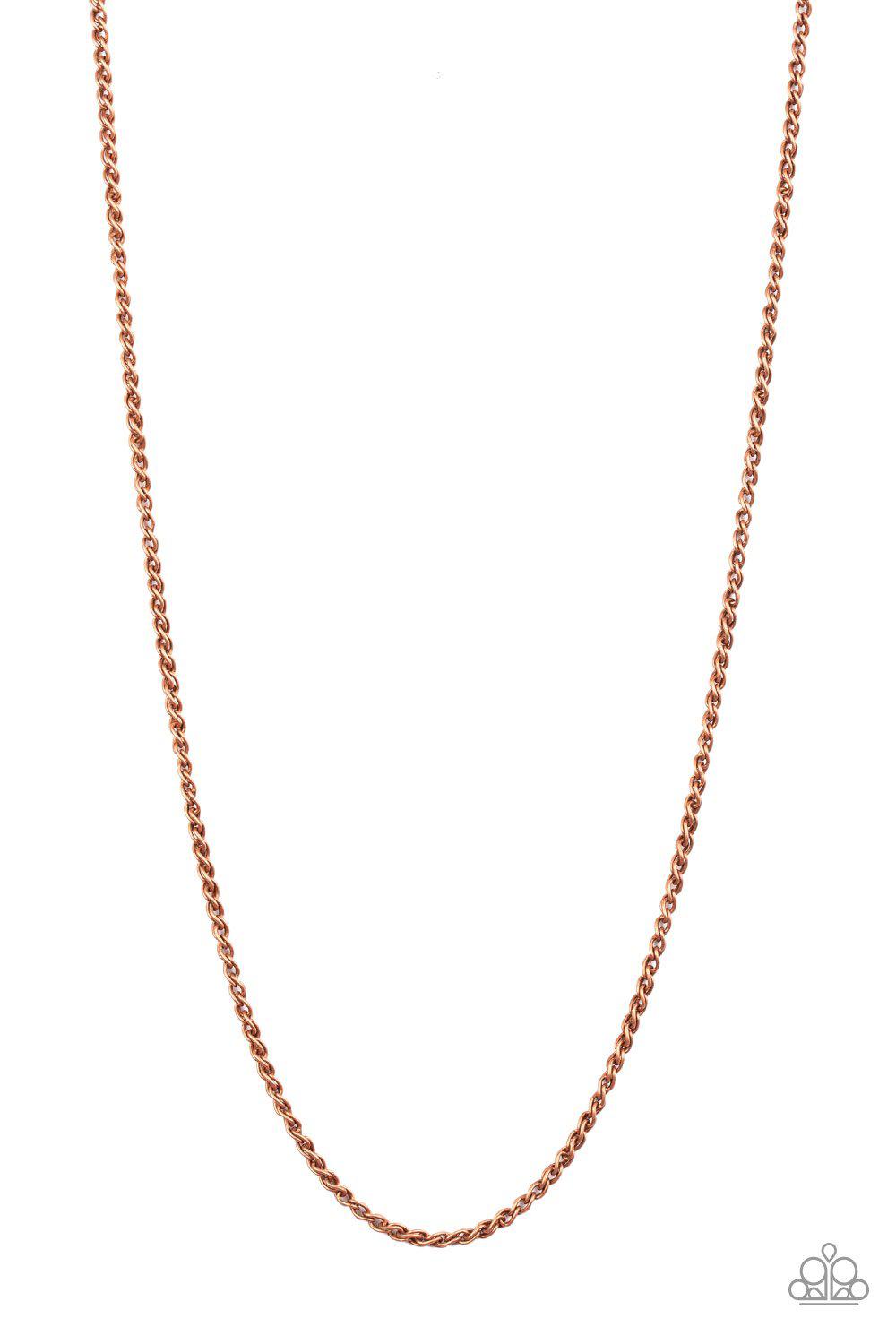 Jump Street Men's Copper Wheat Chain Necklace - Paparazzi Accessories- lightbox - CarasShop.com - Paparazzi Jewelry by Cara Jewels