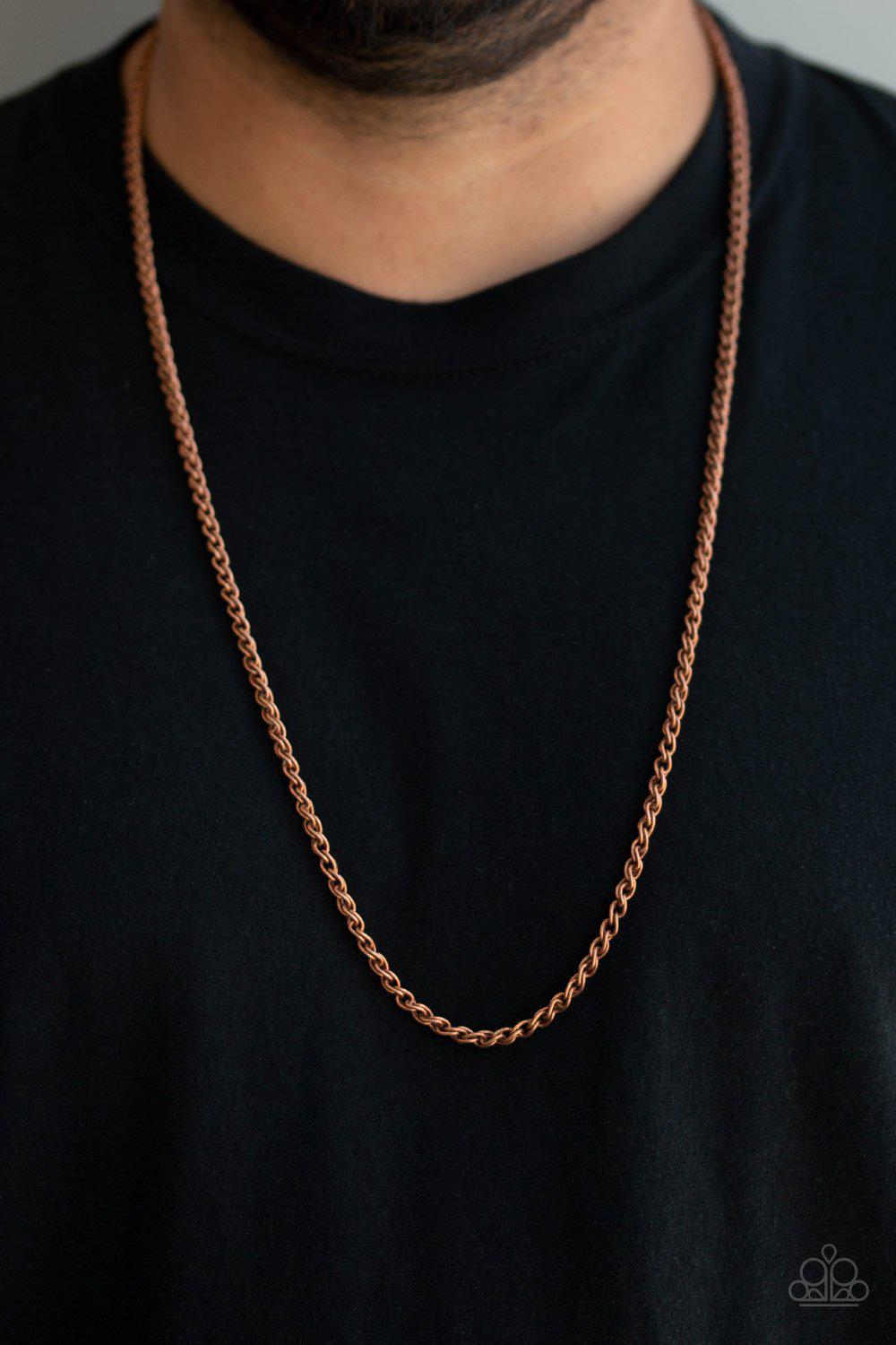 Paparazzi Jump Street Men's Copper Necklace - Main Image