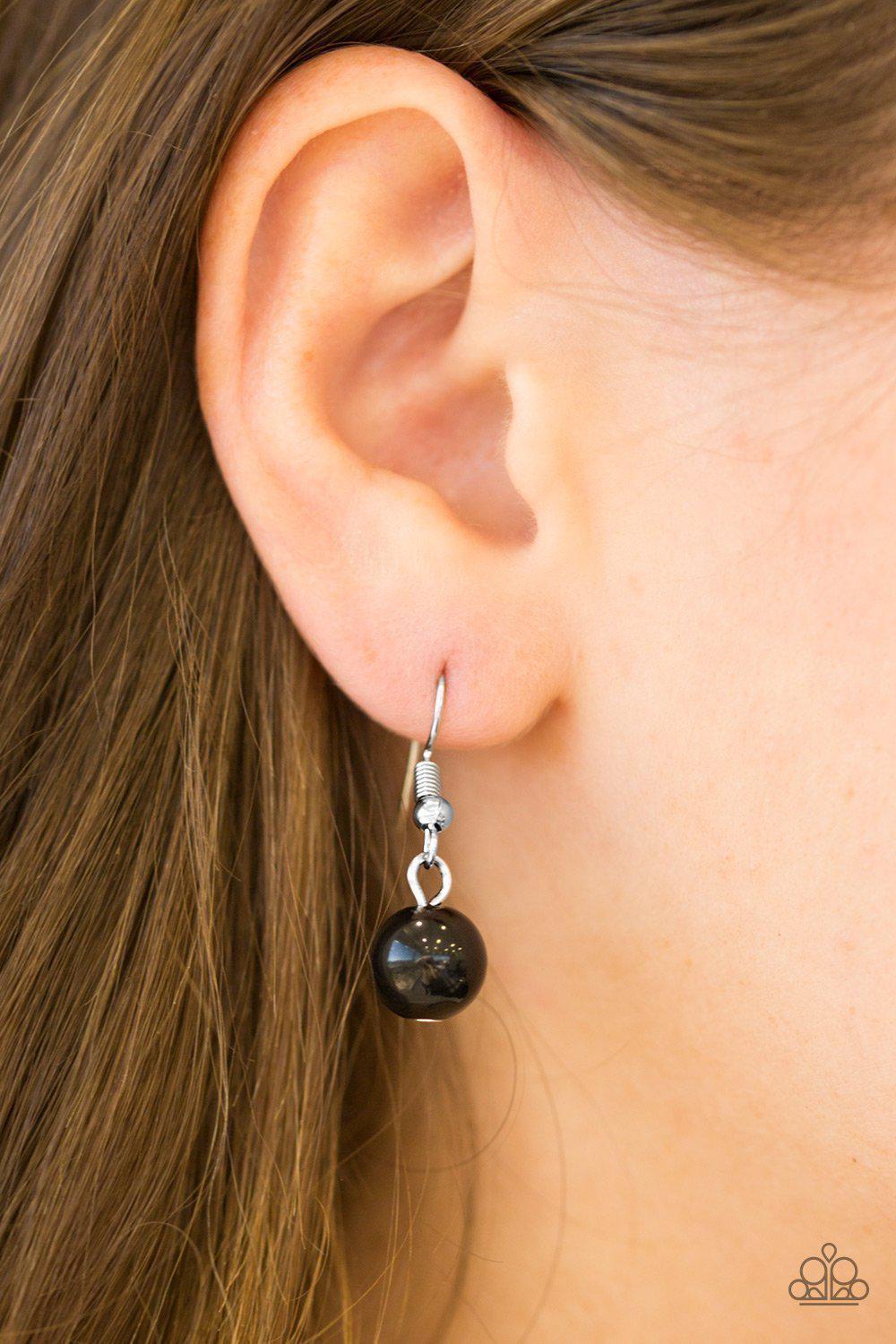 Jurassic Park Party Black Stone Necklace - Paparazzi Accessories - free matching earrings -CarasShop.com - Paparazzi Jewelry by Cara Jewels