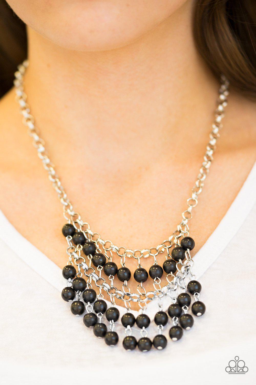 Jurassic Park Party Black Stone Necklace - Paparazzi Accessories- lightbox - CarasShop.com - Paparazzi Jewelry by Cara Jewels