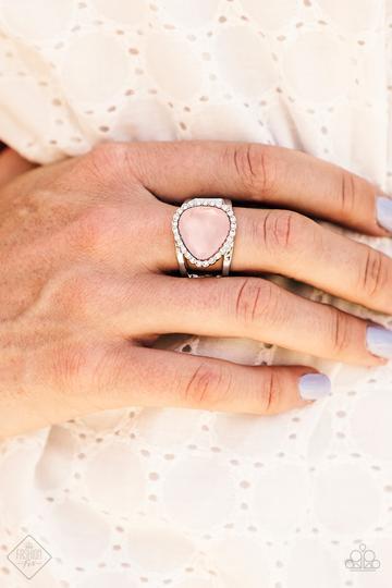 Just Glow For It Pink Opaque Gem Ring - Paparazzi Accessories- lightbox - CarasShop.com - Paparazzi Jewelry by Cara Jewels