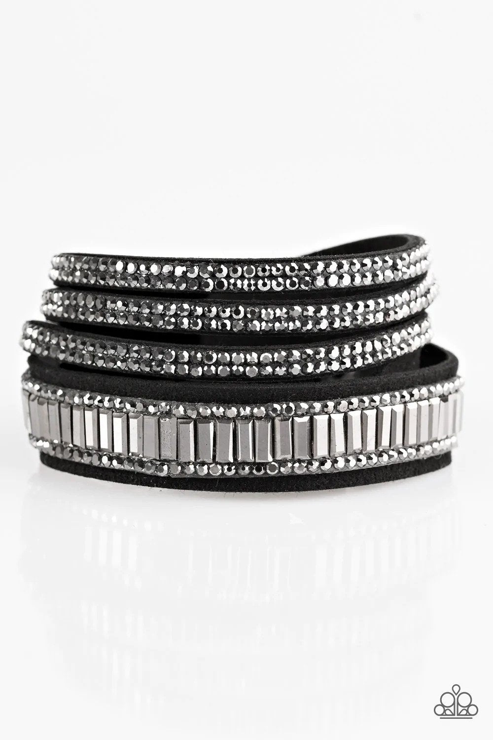 Just In SHOWTIME Black Bracelet - Paparazzi Accessories- lightbox - CarasShop.com - Paparazzi Jewelry by Cara Jewels
