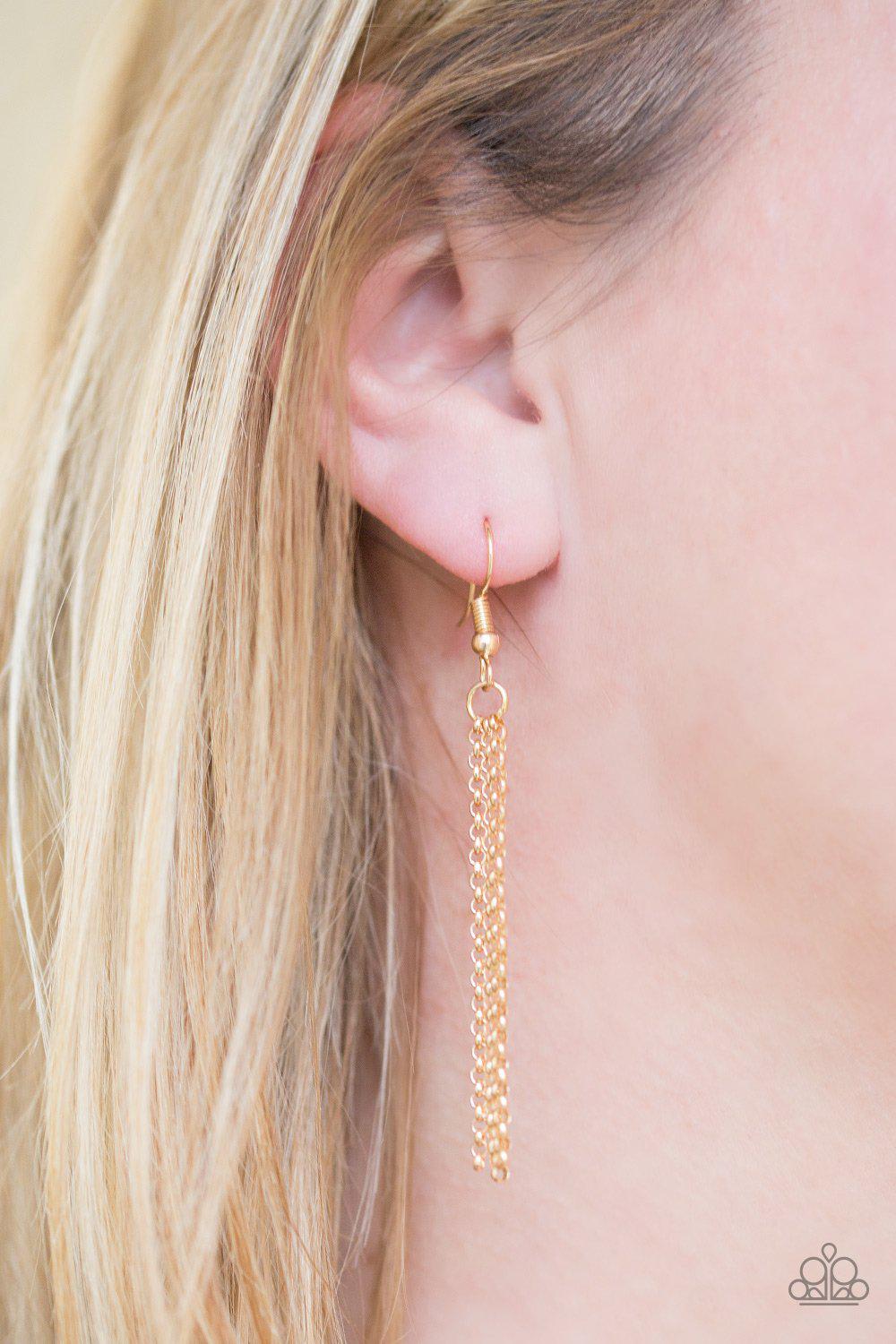 Just The Way You Are Gold Inspirational Necklace - Paparazzi Accessories - free matching earrings -CarasShop.com - Paparazzi Jewelry by Cara Jewels