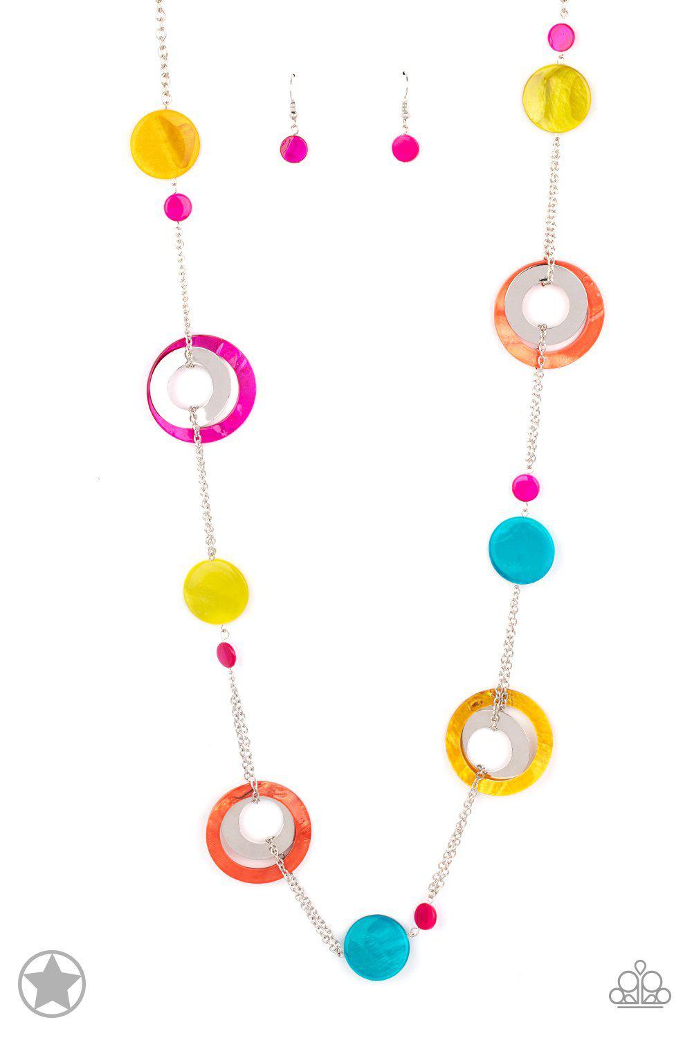Kaleidoscopically Captivating Multi-color Necklace - Paparazzi Accessories- lightbox - CarasShop.com - Paparazzi Jewelry by Cara Jewels