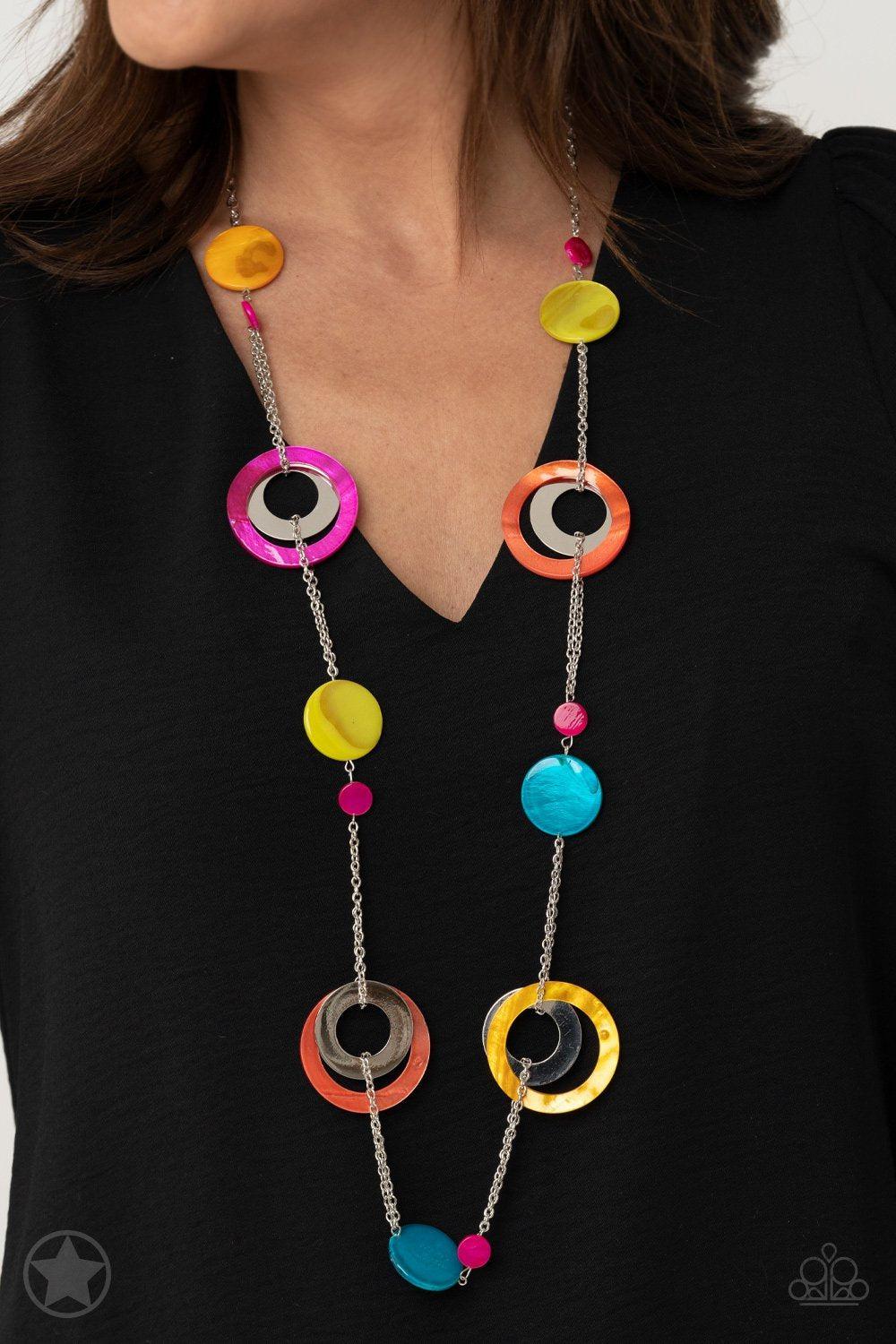 Kaleidoscopically Captivating Multi-color Necklace - Paparazzi Accessories- lightbox - CarasShop.com - Paparazzi Jewelry by Cara Jewels