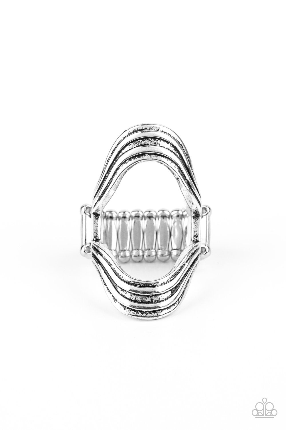 Keep An Open Mind Silver Ring - Paparazzi Accessories- lightbox - CarasShop.com - Paparazzi Jewelry by Cara Jewels