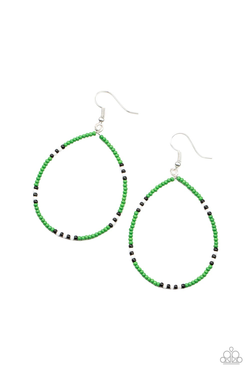 Keep Up The Good BEADWORK Green Seed Bead Earrings - Paparazzi Accessories- lightbox - CarasShop.com - Paparazzi Jewelry by Cara Jewels
