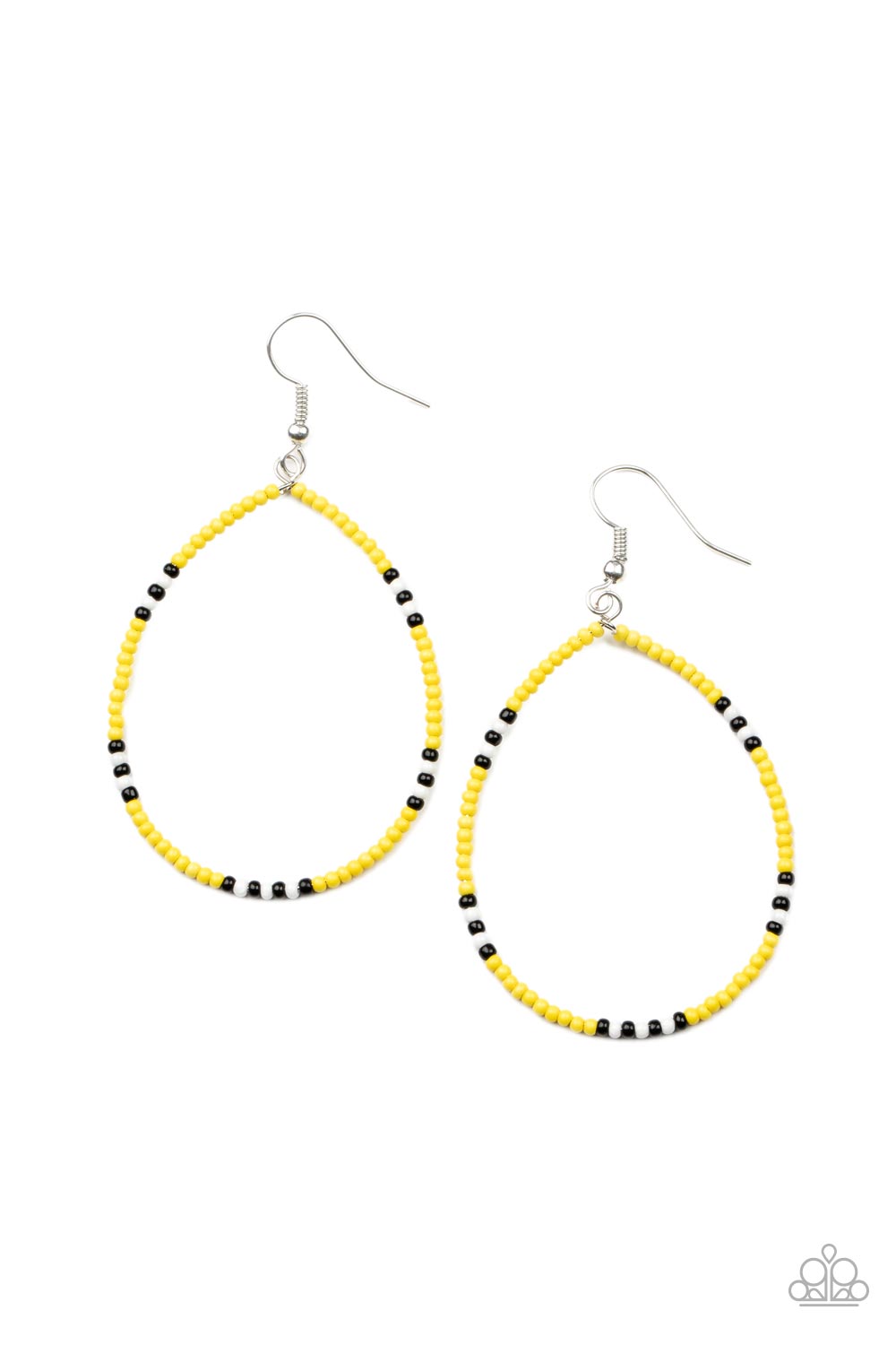 Keep Up The Good BEADWORK Yellow Seed bead Earrings - Paparazzi Accessories- lightbox - CarasShop.com - Paparazzi Jewelry by Cara Jewels