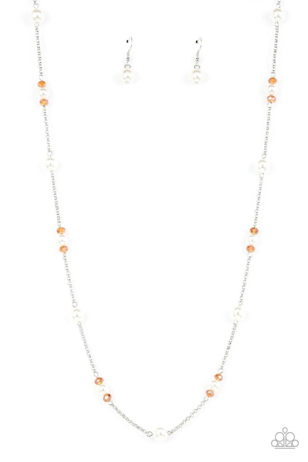 Keep Your Eye on the BALLROOM Orange Necklace - Paparazzi Accessories- lightbox - CarasShop.com - Paparazzi Jewelry by Cara Jewels