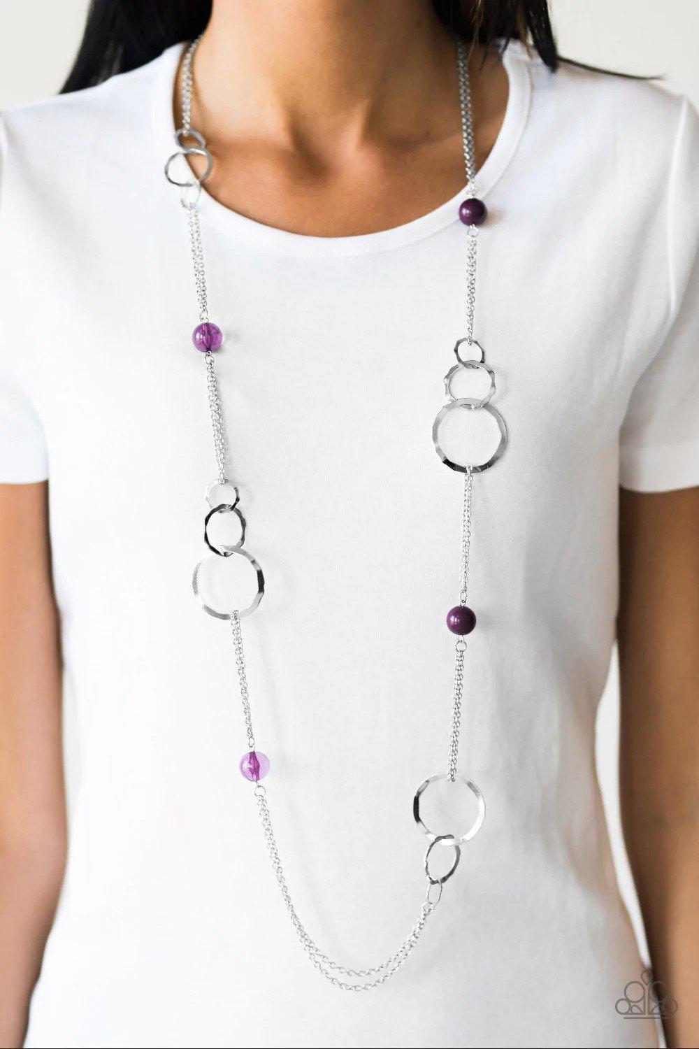 Keepin' It Cali Purple Necklace - Paparazzi Accessories- lightbox - CarasShop.com - Paparazzi Jewelry by Cara Jewels