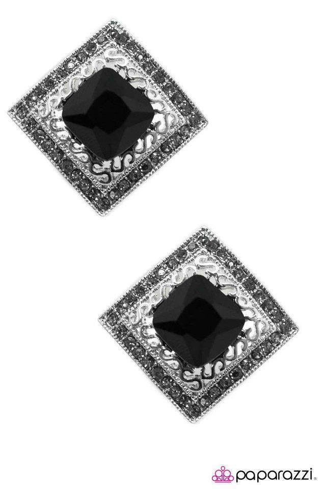 Kensington Palace Black Rhinestone Post Earrings - Paparazzi Accessories- lightbox - CarasShop.com - Paparazzi Jewelry by Cara Jewels