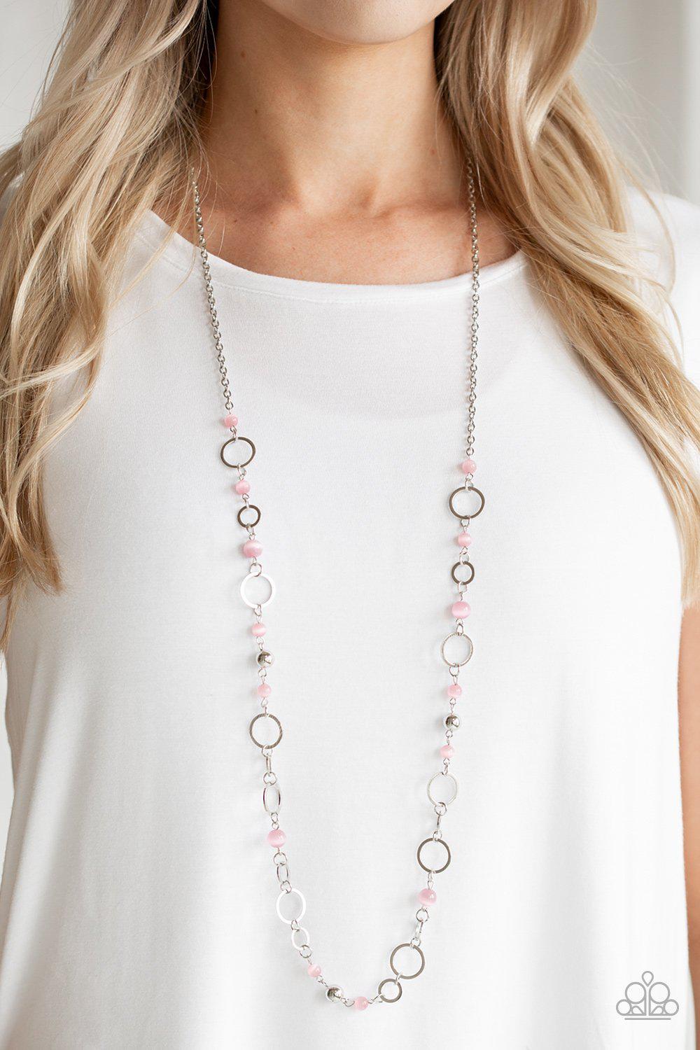 Kid In A Candy Shop Pink Moonstone Necklace - Paparazzi Accessories- lightbox - CarasShop.com - Paparazzi Jewelry by Cara Jewels