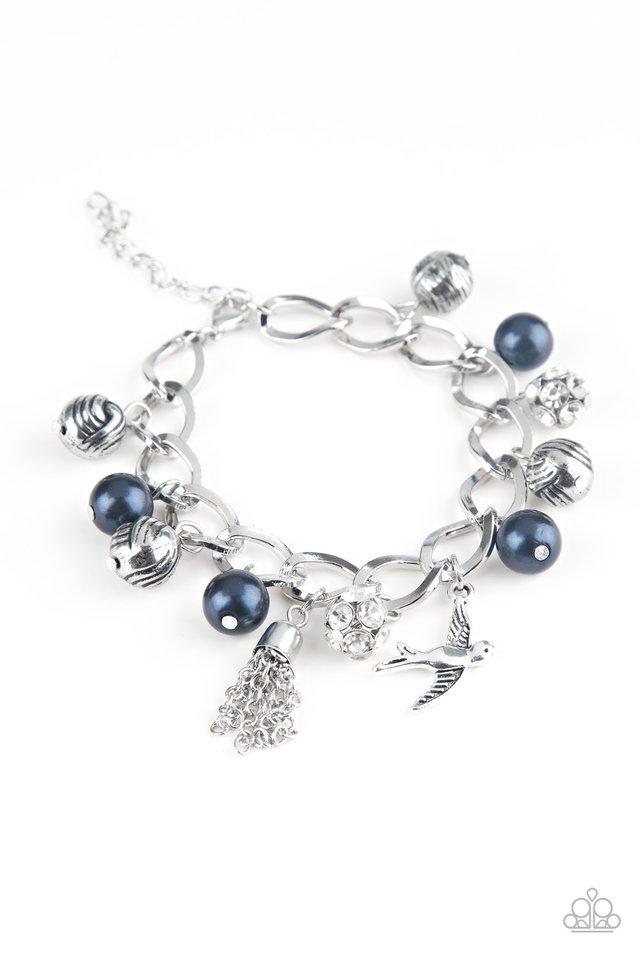 Lady Love Dove Blue and Silver Charm Bracelet - Paparazzi Accessories- lightbox - CarasShop.com - Paparazzi Jewelry by Cara Jewels