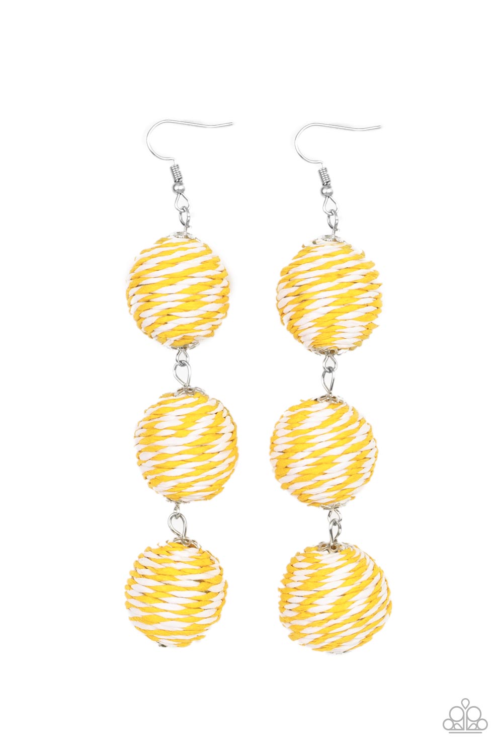 Laguna Lanterns Yellow Earrings - Paparazzi Accessories- lightbox - CarasShop.com - Paparazzi Jewelry by Cara Jewels