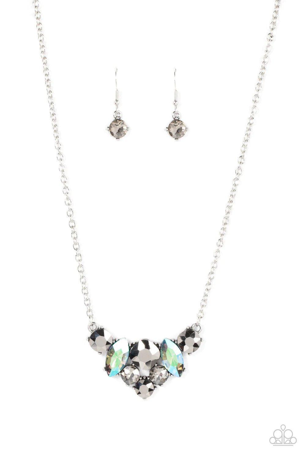 Lavishly Loaded Silver Necklace - Paparazzi Accessories- lightbox - CarasShop.com - Paparazzi Jewelry by Cara Jewels