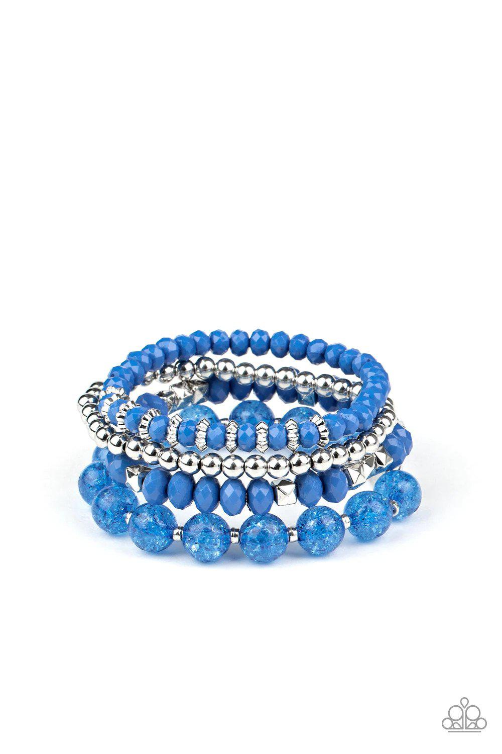 Layered Luster Blue Bracelet - Paparazzi Accessories- lightbox - CarasShop.com - Paparazzi Jewelry by Cara Jewels