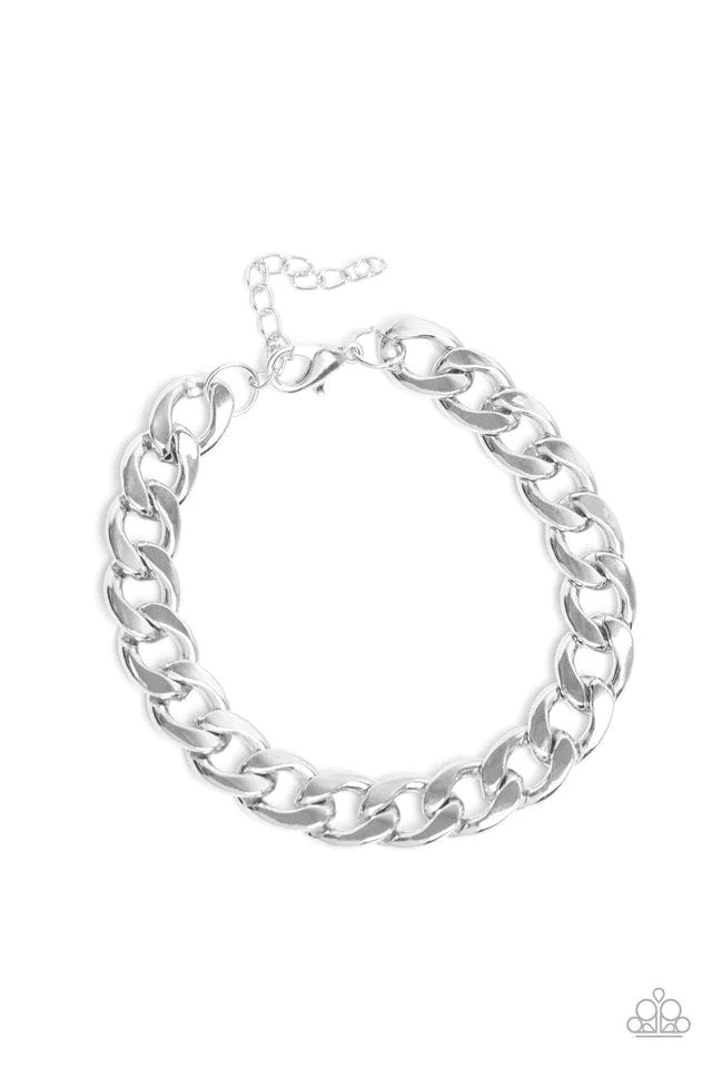 Leader Board Men's Silver Bracelet - Paparazzi Accessories- lightbox - CarasShop.com - Paparazzi Jewelry by Cara Jewels