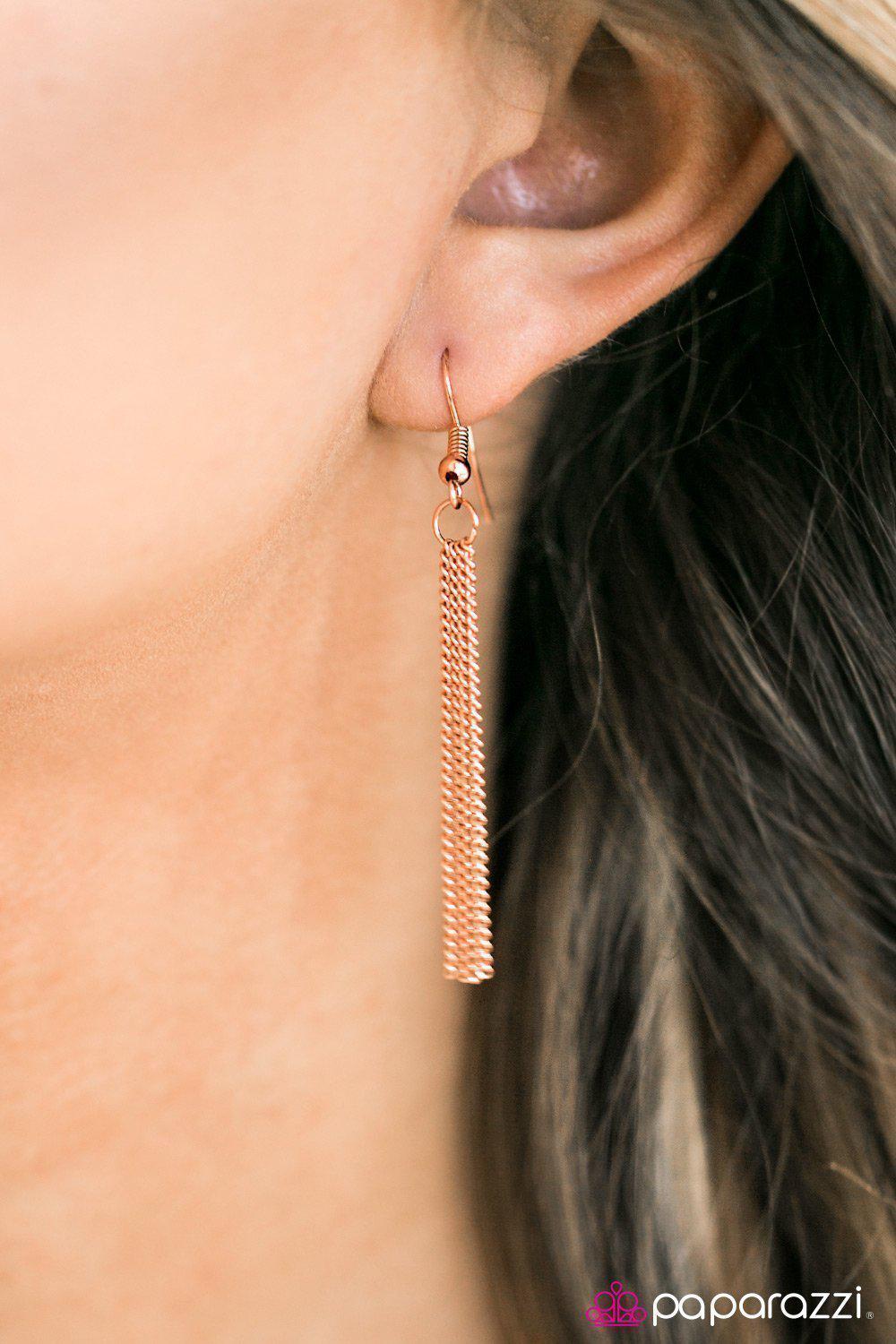LEAFing Home Copper Leaf Necklace - Paparazzi Accessories- on model - CarasShop.com - Paparazzi Jewelry by Cara Jewels