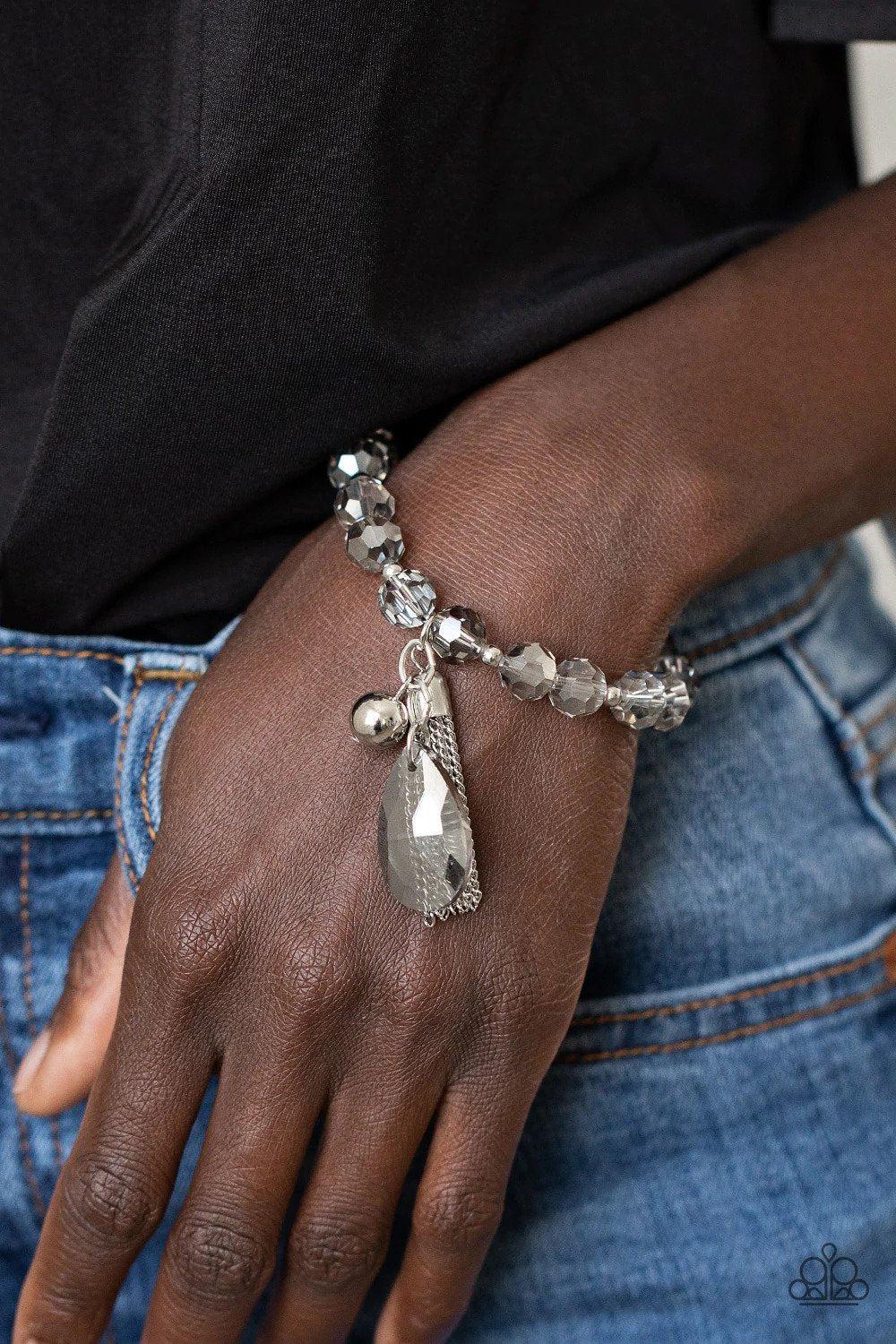 Leaving So SWOON? Silver Bracelet - Paparazzi Accessories- on model - CarasShop.com - Paparazzi Jewelry by Cara Jewels