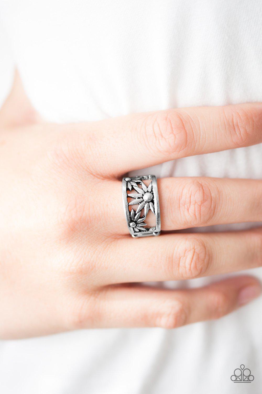 Let A Thousand Wildflowers Bloom Silver Ring - Paparazzi Accessories- lightbox - CarasShop.com - Paparazzi Jewelry by Cara Jewels