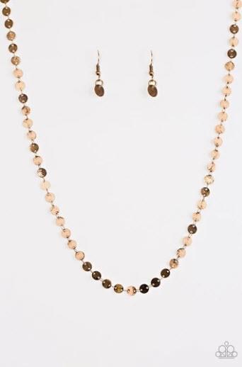 Let There Be Spotlight Brass Necklace - Paparazzi Accessories- lightbox - CarasShop.com - Paparazzi Jewelry by Cara Jewels