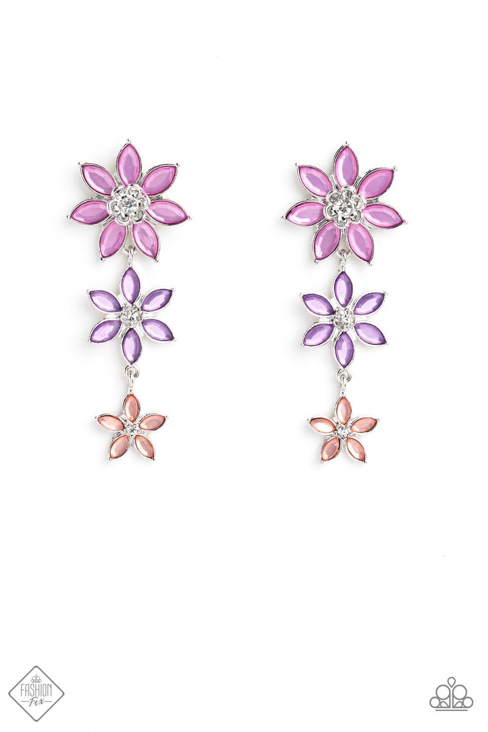 Lets Get it GARLAND Multi Flower Earrings - Paparazzi Accessories- lightbox - CarasShop.com - Paparazzi Jewelry by Cara Jewels